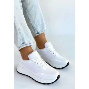 Edva Beyaz Cilt Bağcıklı Spor Ayakkabı