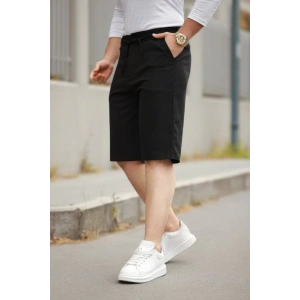 Erkek Beli Bağcıklı Ve Düğmeli Bezayağı Kumaş şort