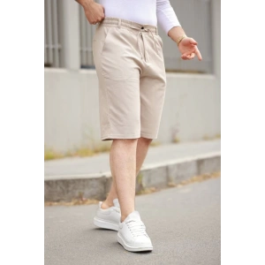 Erkek Beli Bağcıklı Ve Düğmeli Bezayağı Kumaş şort