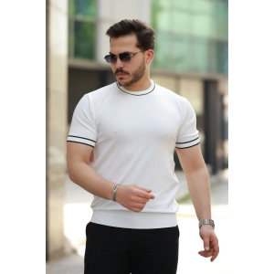 Erkek Bisiklet Yaka Ribanalı Kısa Kollu Tshirt