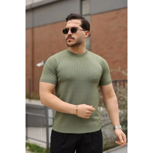 Erkek Fitilli Bisiklet Yaka Triko Tişört