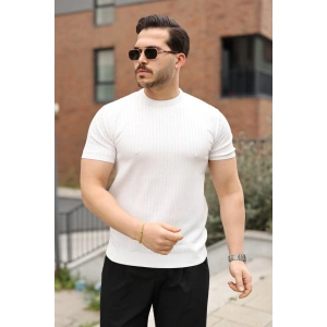 Erkek Fitilli Bisiklet Yaka Triko Tişört