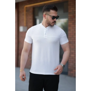 Erkek Hakim Yakalı Kısa Kollu Pamuklu T-shirt