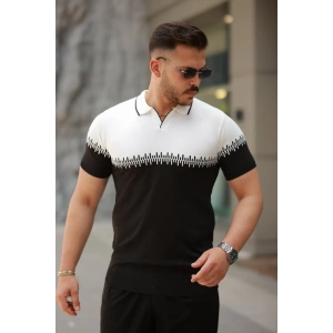 Erkek Hemşire Yaka çift Renk Kısa Kollu Tişört