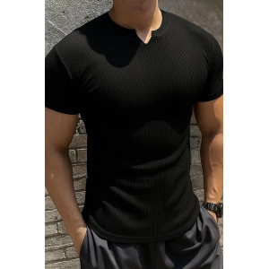 Erkek Kısa Kollu Bisiklet Yaka Burgu Bluz