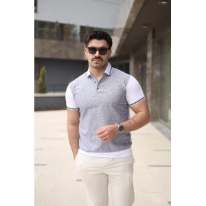 Erkek Polo Yaka Fermuar Detaylı Tişört