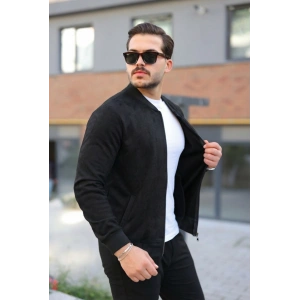 Erkek Scuba Süet Kumaş Bomber Hırka