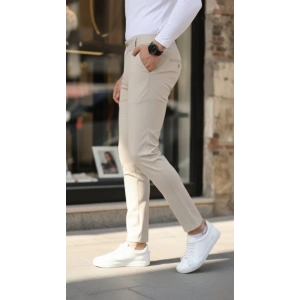 Erkek Slim Fit Likralı Gabardin Pantolon