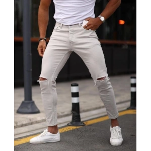 Erkek Taş Yırtık Detaylı Skinny Jean