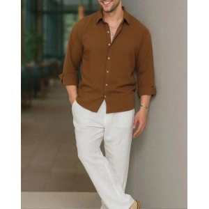 Erkek Uzun Kollu Regular Sofya Keten Gömlek