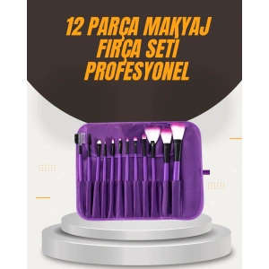 Fondöten, Allık ve Far Uygulamalarına Uygun 12 Parça Makyaj Fırça Takımı Ergonomik Saplı