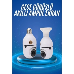 Gece Görüşlü Akıllı Dönebilen Ev Kamerası Ampül Kamera
