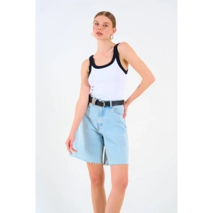 İki Renkli Atlet - Beyaz-Siyah