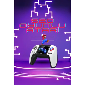 Kablosuz Oyun Konsolu Atari Game Stick Retro Konsol 520 Oyunlu