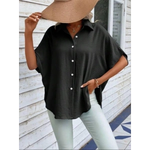 Kadın Aerobin Kumaş Oversize Kısa Kollu Gömlek