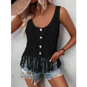 Kadın Askılı Yuvarlak Yaka önden Düğmelipüsküllü Triko Bluz