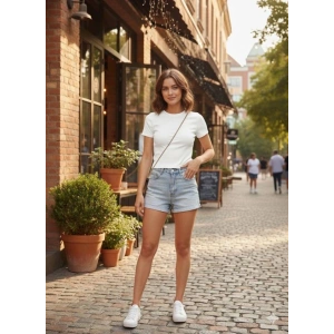 Kadın Bisiklet Yaka Düz Renk Kaşkorse Bluz