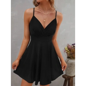 Kadın Ip Askılı Kruvaze Yakalı Kiloş Ithal Krep Elbise