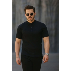 Kadın Kısa Kollu Hakim Yaka önü Düğmeli Viskon Tişört