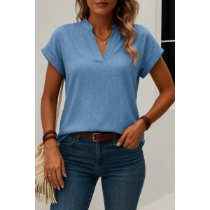 Kadın Kısa Kollu Hakim Yaka Sofya Bluz