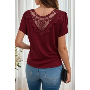 Kadın Kısa Kollu V Yakalı Viskon Bluz