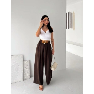 Kadın Pileli Kemerli Pantolon