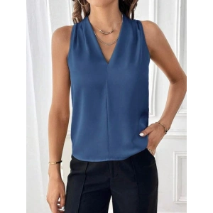 Kadın Sıfır Kol V Yaka Viskon Kumaş Bluz