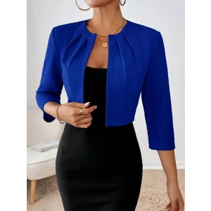 Kadın Truvakar Kol önü Açık Kısa Ithal Krep Ceket