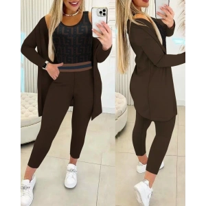 Kadın Uzun Kollu Krep üçlü Takım