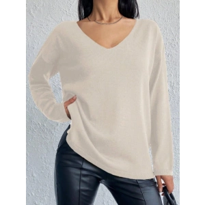 Kadın Uzun Kollu V Yaka Triko Bluz
