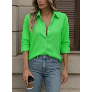 Kadın Uzun Kollu Yakalı önden Düğmeli Gömlek