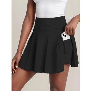 Kadın Yüksek Bel Cepli Sandy Short Etek