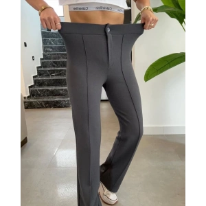 Kadın Yüksek Bel Full Likralı Krep Kumaş Pantolon