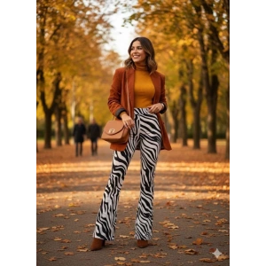 Kadın Yüksek Bel Krep Kumaş Bol Paça Pantolon