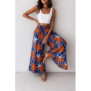 Kadın Yüksek Bel Lastikli Desenli Süprem Pantolon