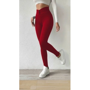 Kadın Yüksek Bel önden Düğmeli Dalgıç Tayt