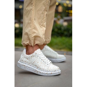 KB-X500  Kuback Beyaz Gold  Bağcıklı  Günlük Erkek  Ayakkabı