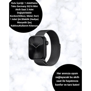 Mini Series 10 Akıllı Saat | 3 Kordon + Bileklik Hediyeli, Tüm Telefonlarla Uyumlu