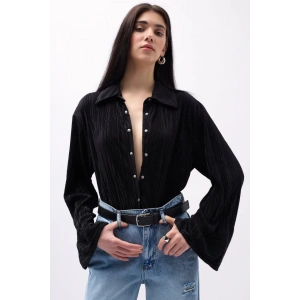 Oversize Dokulu Gömlek