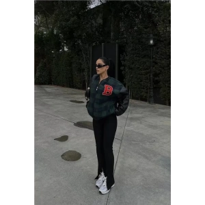 Pötikare Desen Nakışlı Kolej Ceket - Haki