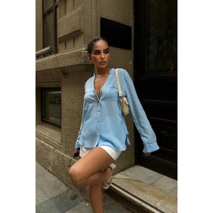 Poulina Flamlı Keten Gömlek 3257-08