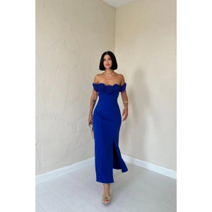 Saks Madonna Yaka Güllü Elbise