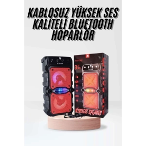 Taşınabilir Kablosuz Bluetooth Hoparlör Uzun Pil Ömrü Led Işıklı