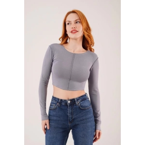 Ters Dikişli Basic Antrasit Body Bluz