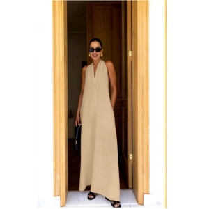 V Yaka Paraşüt Elbise