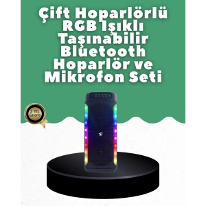 Yüksek Ses Güçlü Kablosuz Hoparlör  Karaoke Mikrofonlu