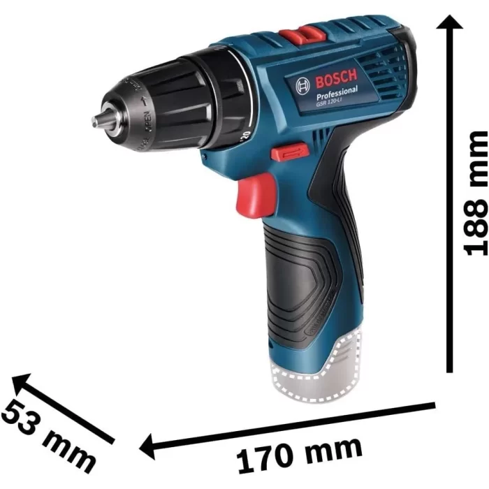 Bosch GSR 120-LI Akülü Delme Vidalama Makinesi (2 x 2,0 Ah Akü)