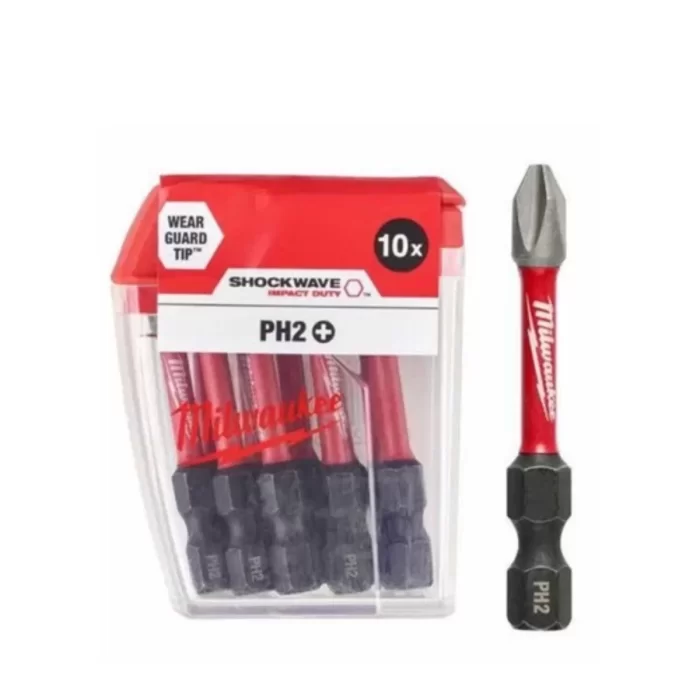 MİLWAUKEE Bits Uç Ph2 50 Mm 10lu Paket Shockwave