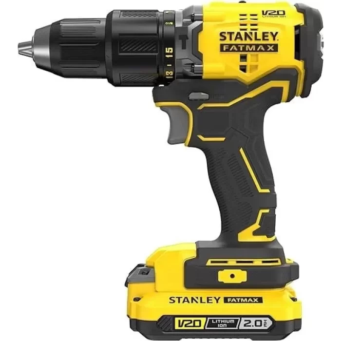 Stanley SBD71518V 2.0 Ah V20 Li-Ion Çift Akülü Kömürsüz Darbeli Matkap