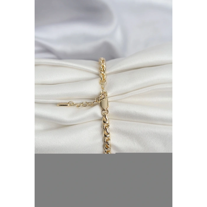 14K Gold Renk Kaplama Zincir Model Kadın CM Bileklik